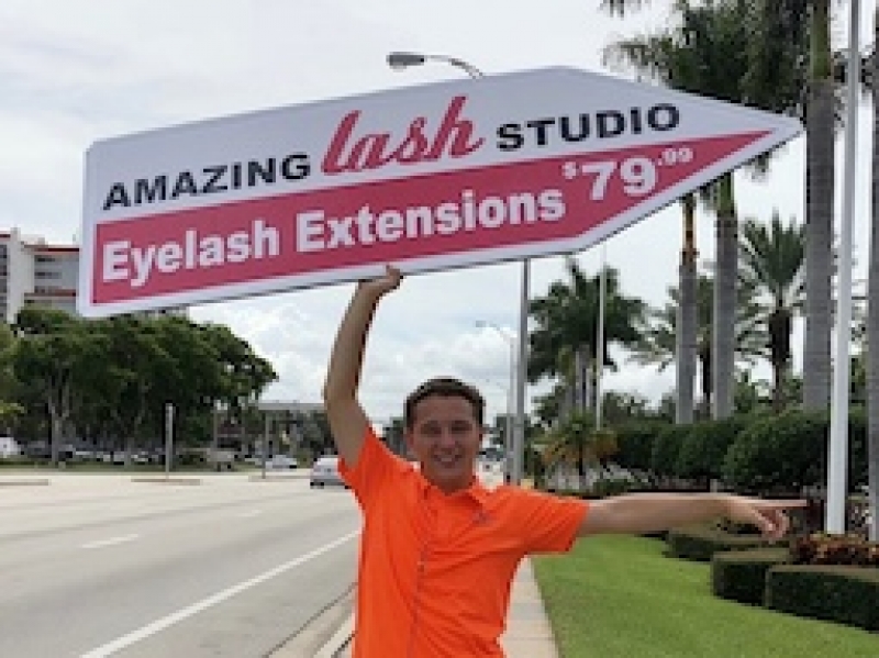 Sign Spinners for the Amazing Lash Studios
