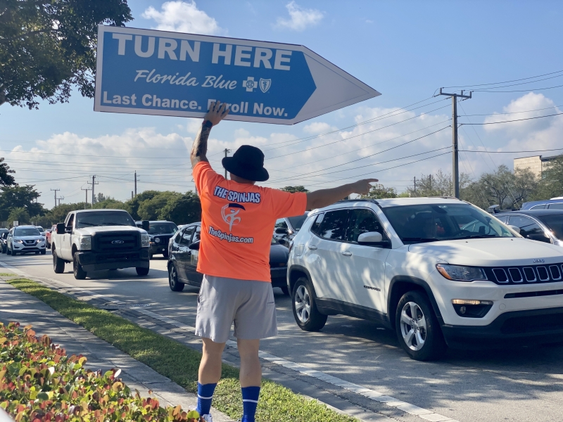 Sign Spinners for Florida Blue Miami