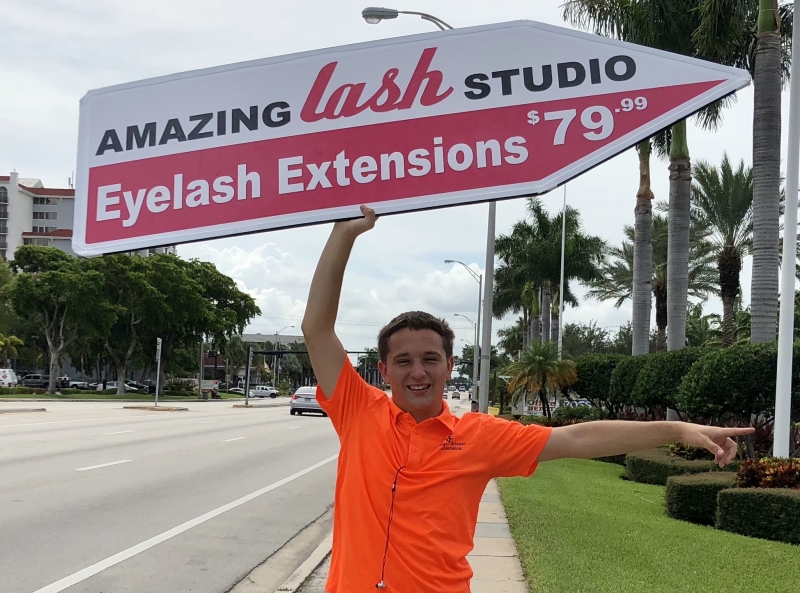 Sign Spinners for Amazing Lash Studios Fort Lauderdale