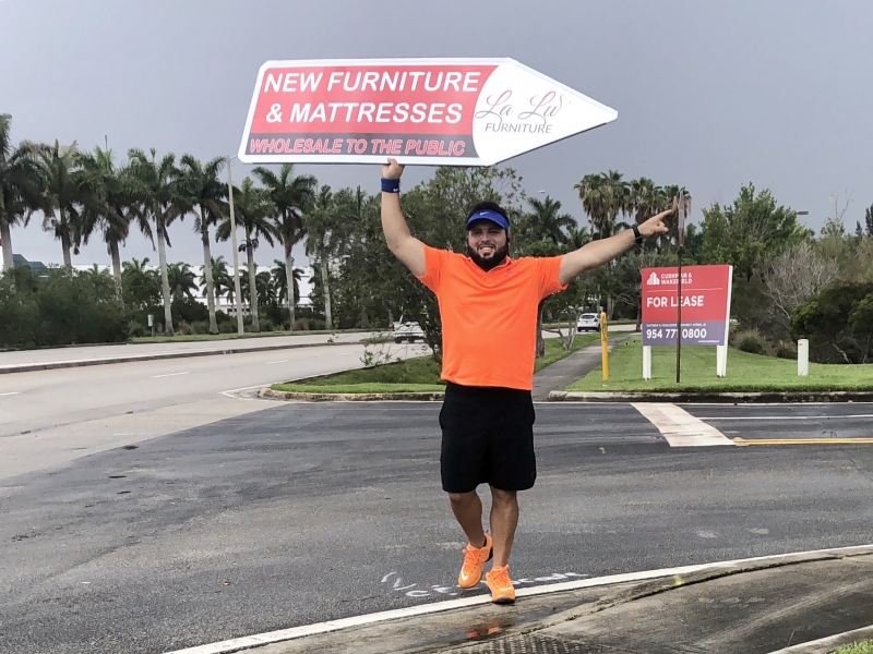 Sign Spinners for furniture in FLorida