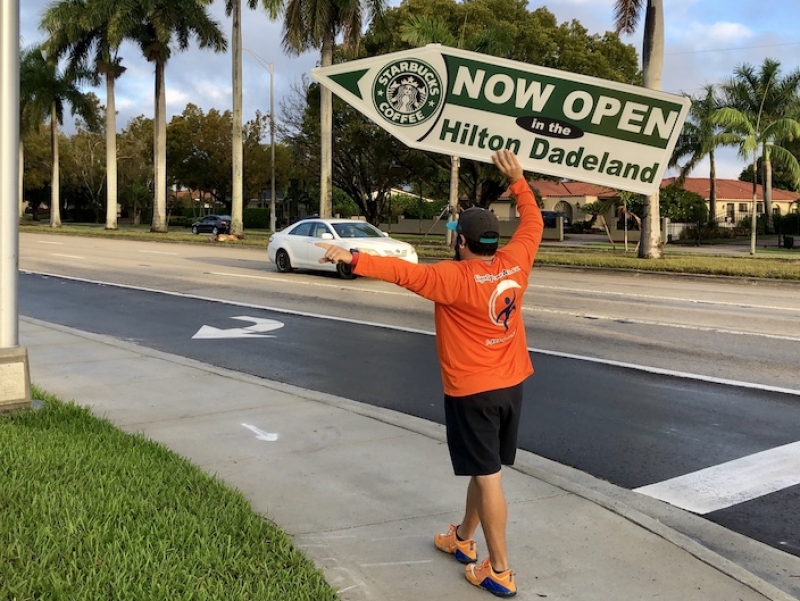 Sign Spinners for Starbucks in Miami