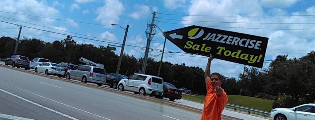Sign Spinner Ads Promotes Jazzercise Deerfield Beach/Boca Raton
