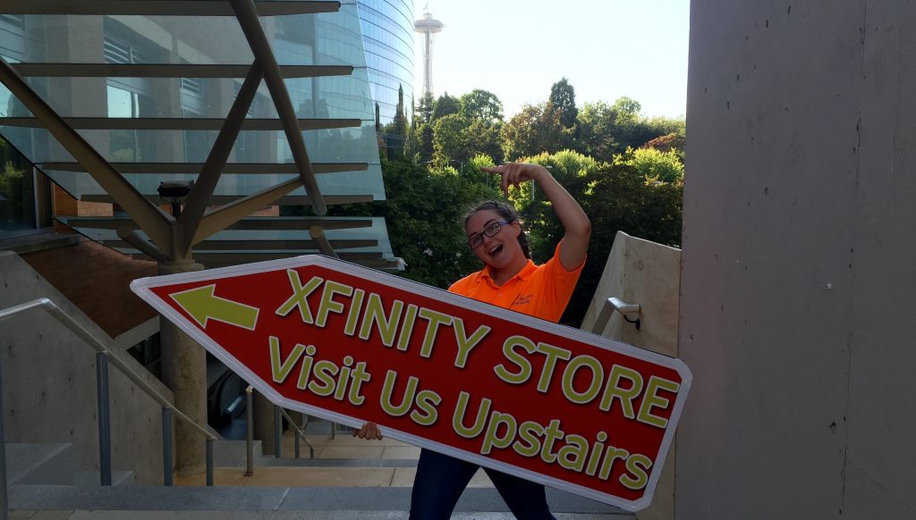 Seattle Sign Spinners Promote Xfinity Stores