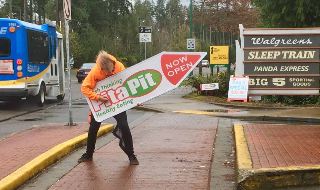 Sign Spinner Ads Promotes Pita Pit Grand Opening